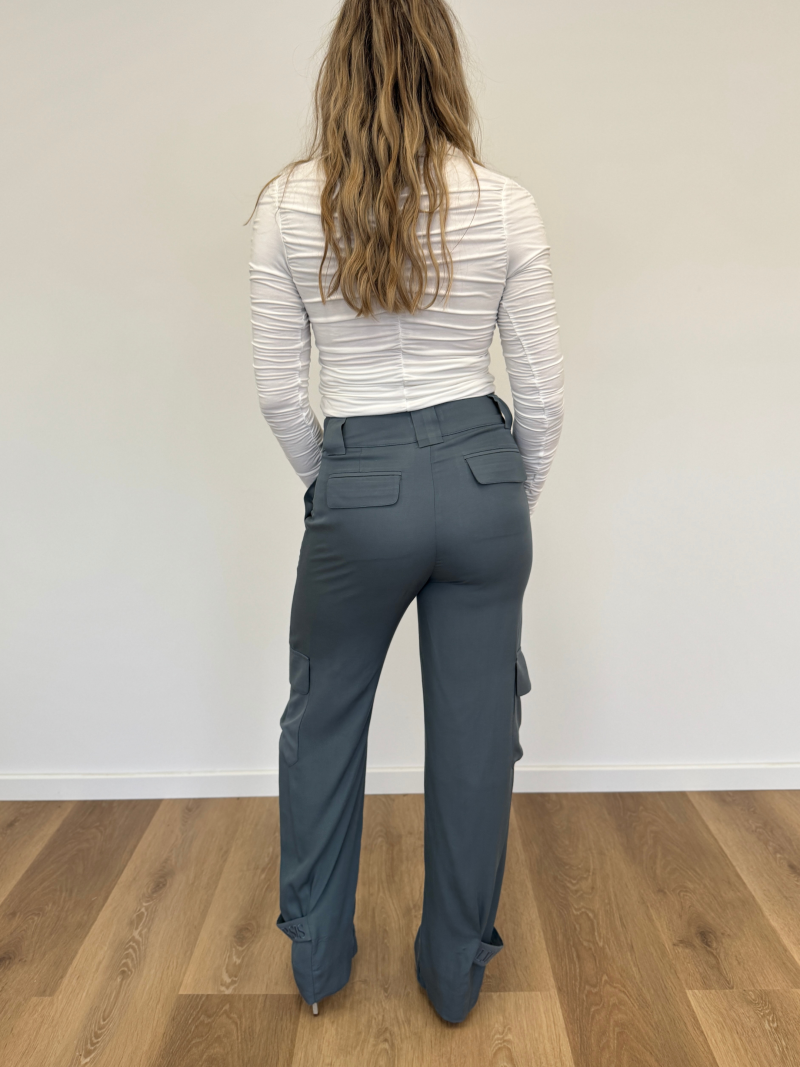 Liz Skorsis Blue Straight Leg Pants - Image 4