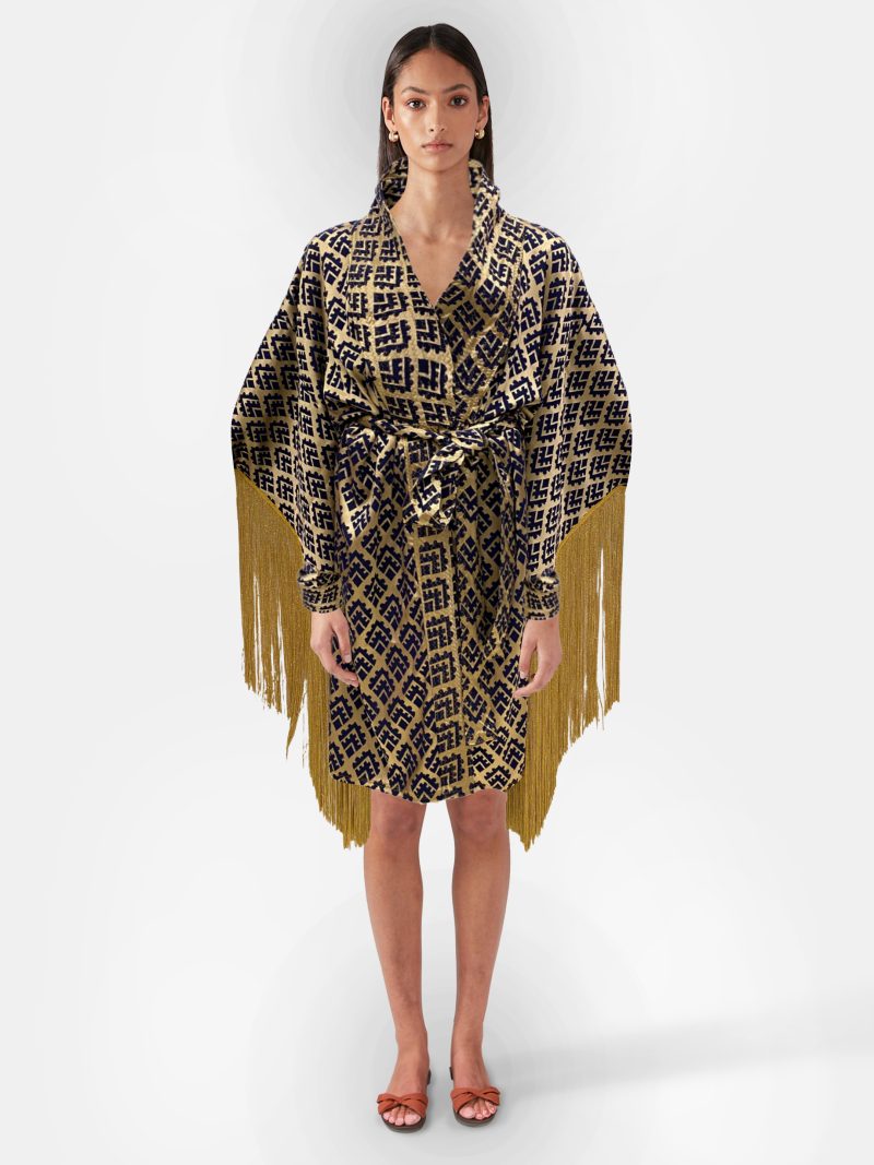 Bobo Marché Golden Grid Kimono - Image 2