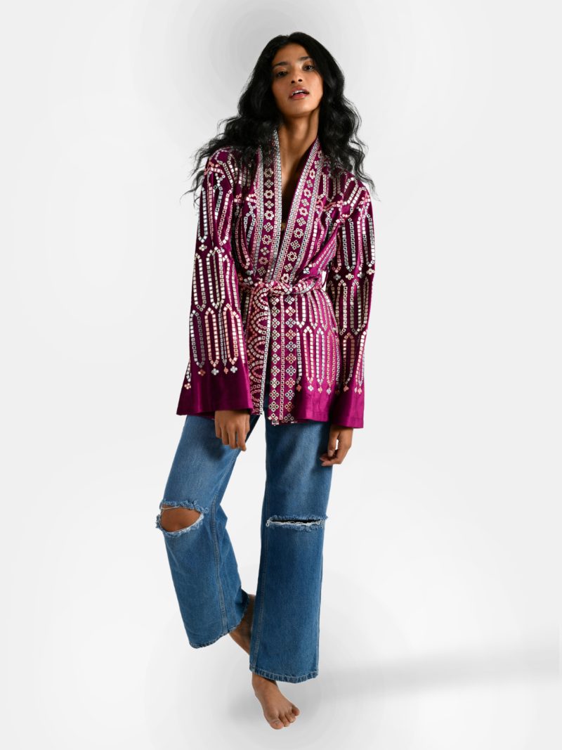 Bobo Marché Purple Casual Jacket/Blazer - Image 2