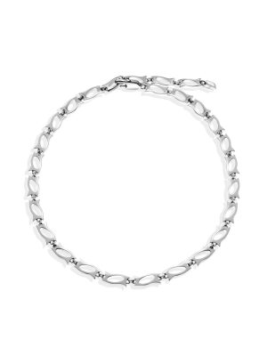 Outsider Artist Silver Blade Segment Necklace