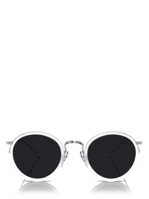 Cossino White Round Sunglasses