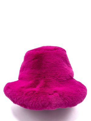 ELENA RUDENKO fur panama hat hot pink