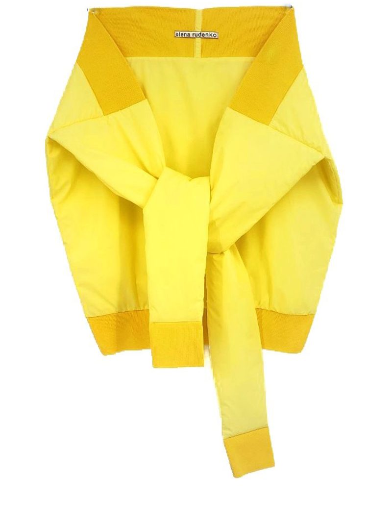 ELENA RUDENKO puffy sweater scarf lime yellow