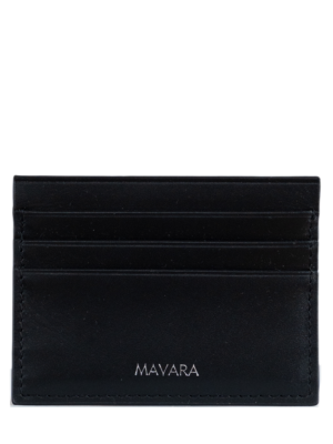 MAVARA Black Leather Cardholder