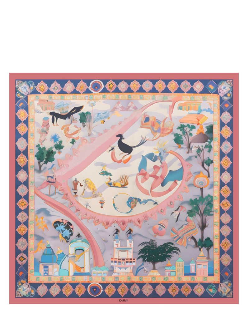 Qoffah Pink Silk Scarf
