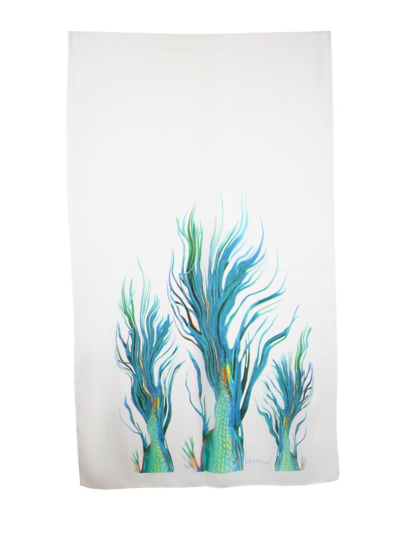 Tiwia. This Is Where I'M At. White Silk Scarf