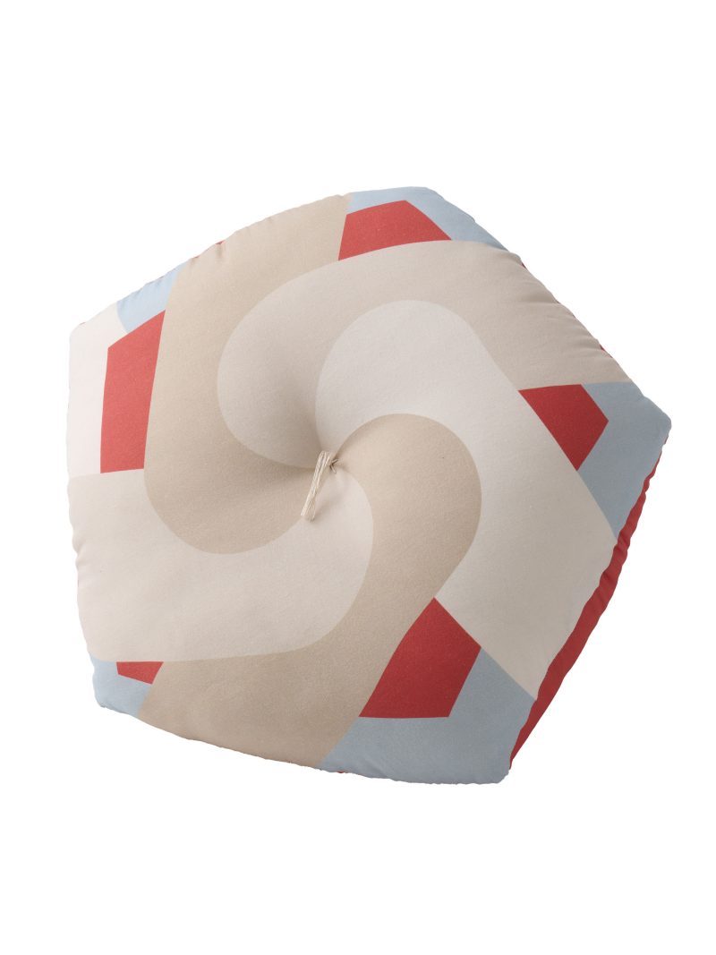 FUTON TOKYO Zabuton (Japanese Cushion) "COTTON WA" Hexagon/Red