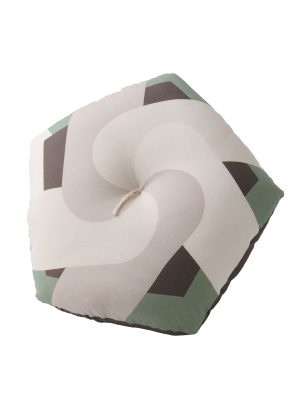 FUTON TOKYO Zabuton (Japanese Cushion) "COTTON WA" Hexagon/Green