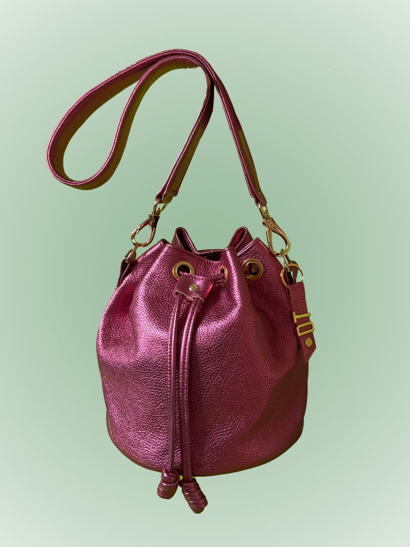 Dina Tiles Architektur And Design Shopper / Hobo Leather Bag Large Magenta - Image 3