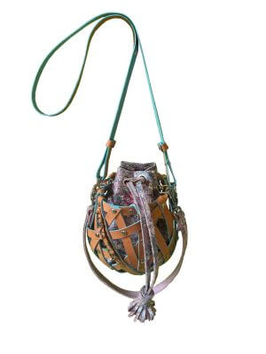 Dina Tiles Architektur And Design Shoulder Leather Bag Small Flowers