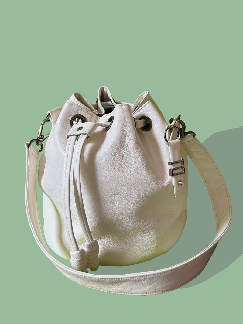 Dina Tiles Architektur And Design Shopper / Hobo Leather Bag Large White - Image 2