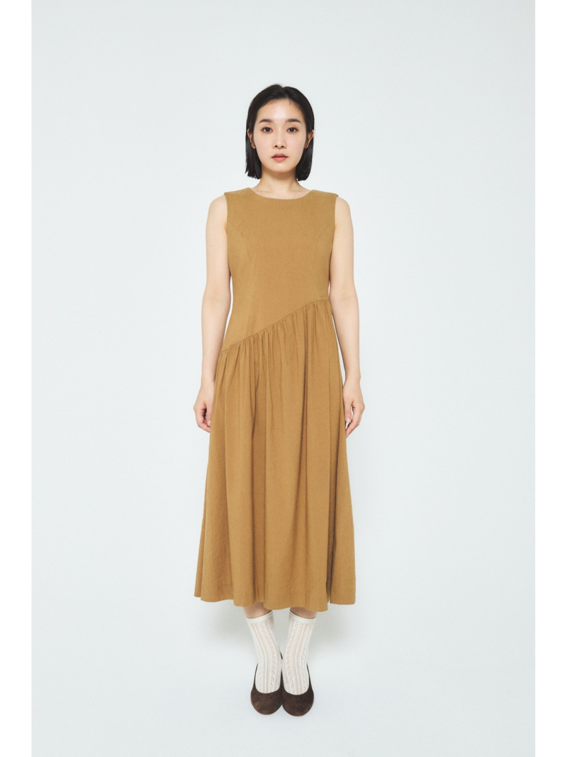 A.SHIMUS Tan Linen Midi Dress - Image 2
