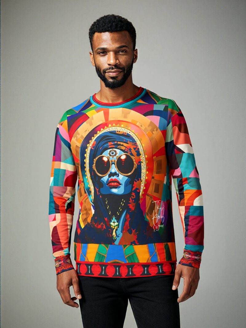 SingleTree Lane Holy Divinity Black Madonna Wearable Art Top - Image 3