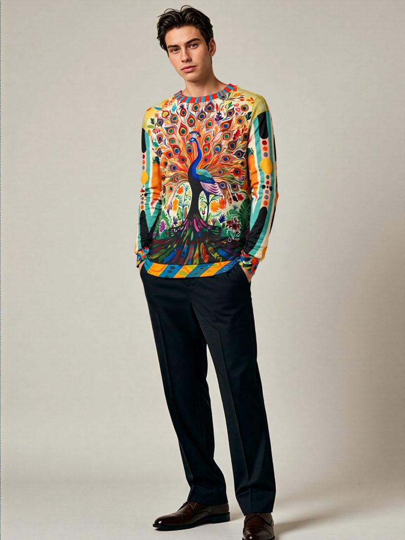 SingleTree Lane Rainbow Peacock In Jubilee Art Nouveau Top - Image 5