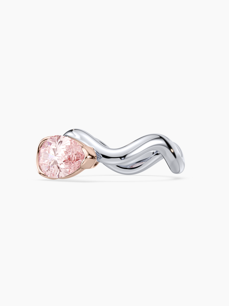 SETTE Jewelry Coquette 1.0 Pink Pear Lab Diamond Pinky Ring - Image 3
