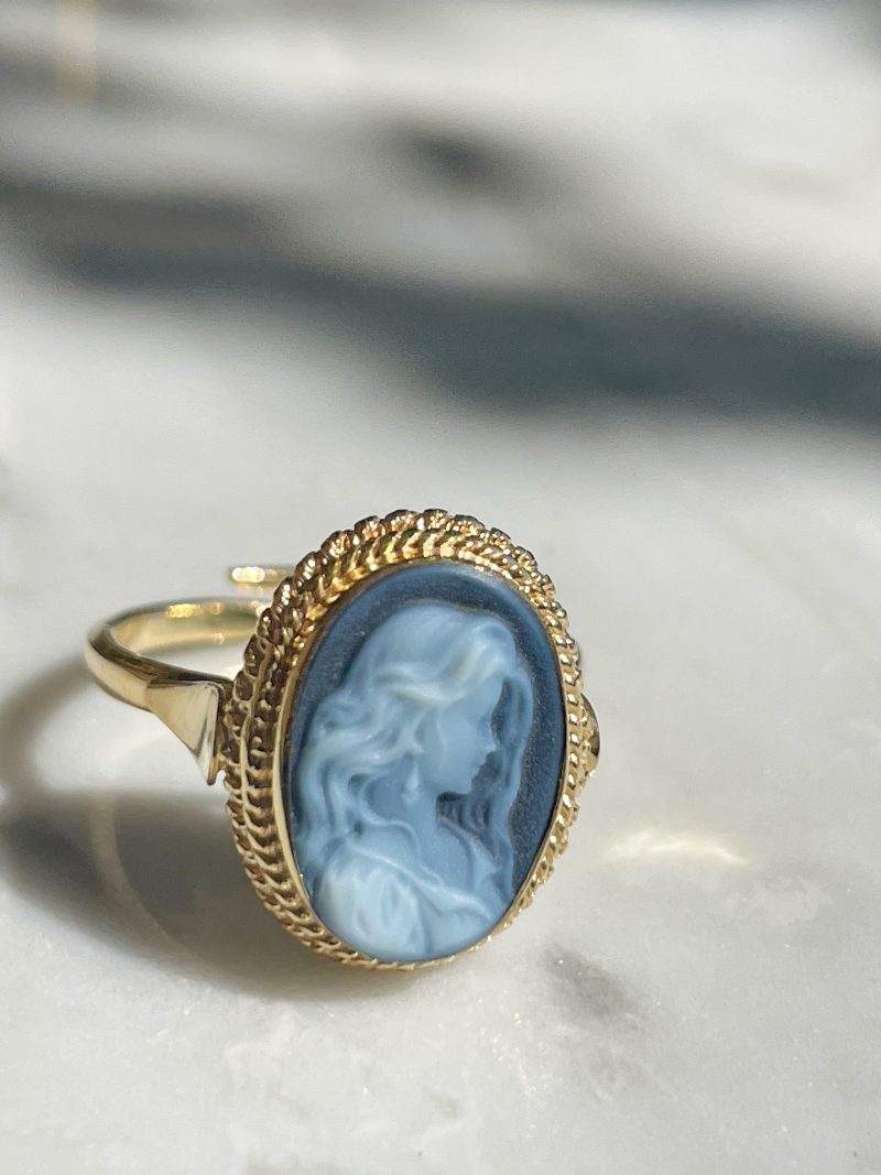 Studio Dust To Gold Italy Annie Mae Blue Cameo Ring - Image 2