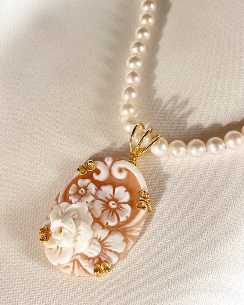 Studio Dust To Gold Italy Secret Garden Cameo Freshwater Pearls - Image 2