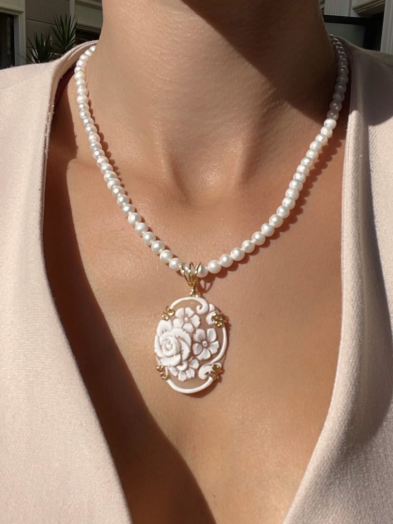 Studio Dust To Gold Italy Secret Garden Cameo Freshwater Pearls - Image 3