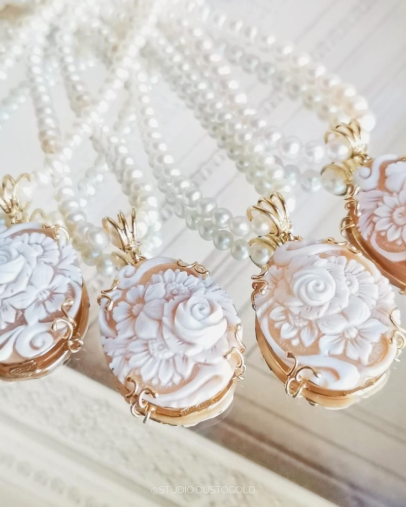 Studio Dust To Gold Italy Secret Garden Cameo Freshwater Pearls - Image 5