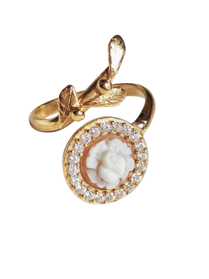 Studio Dust To Gold Wrap Rose Leaf Ring