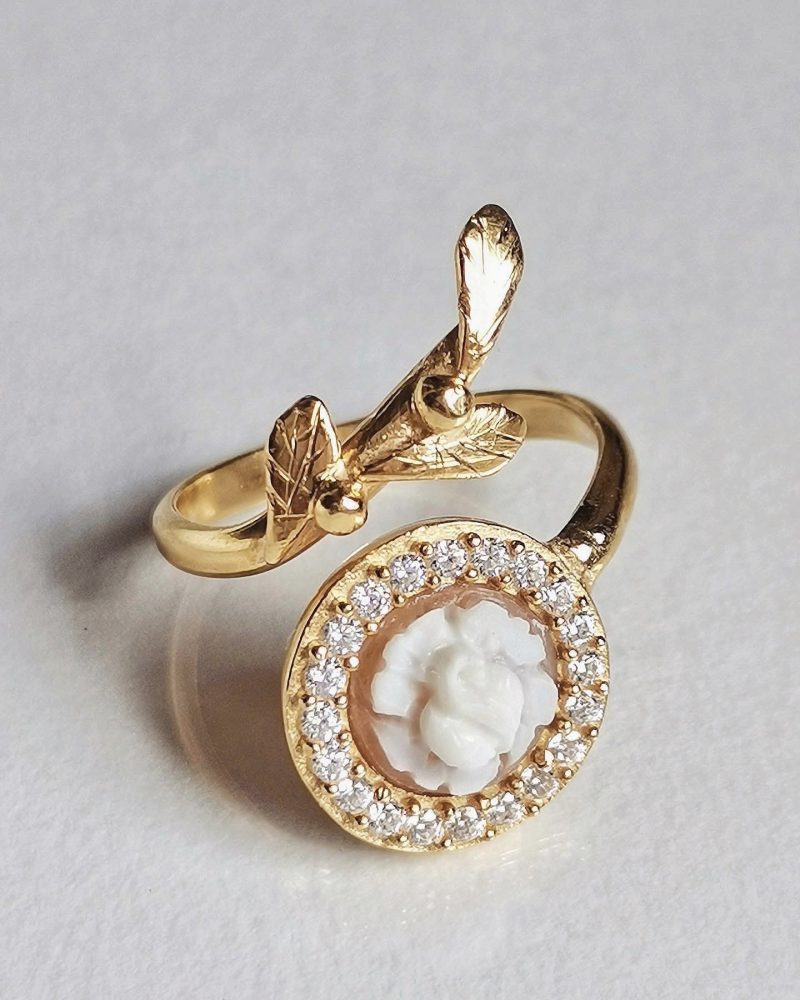 Studio Dust To Gold Wrap Rose Leaf Ring - Image 3