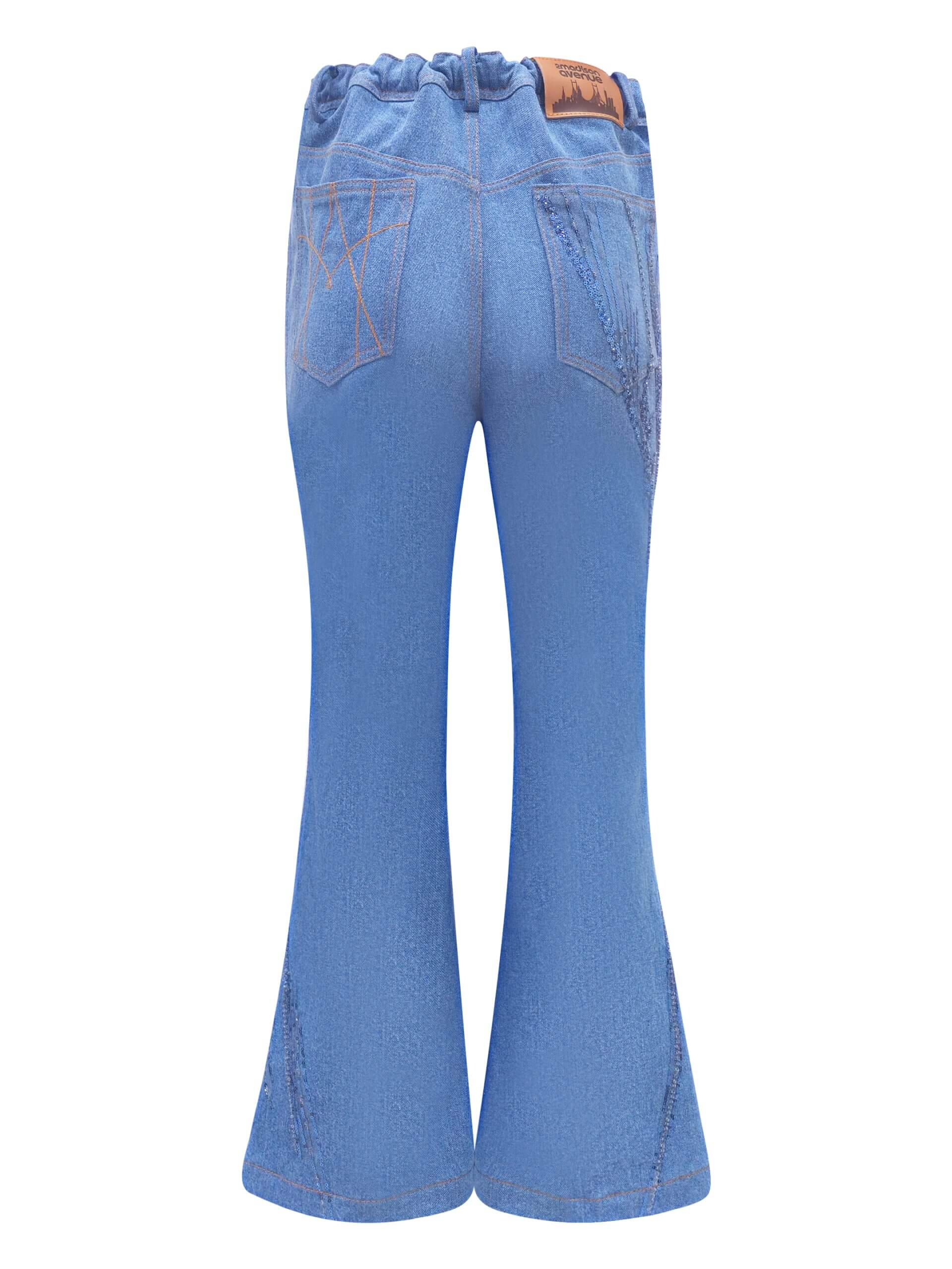 2madison Avenue Signature Denim Light Blue Bell Bottom Pant With Sequin ...