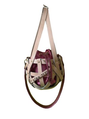 Dina Tiles Architektur And Design Shopper / Hobo Leather Bag Large Magenta