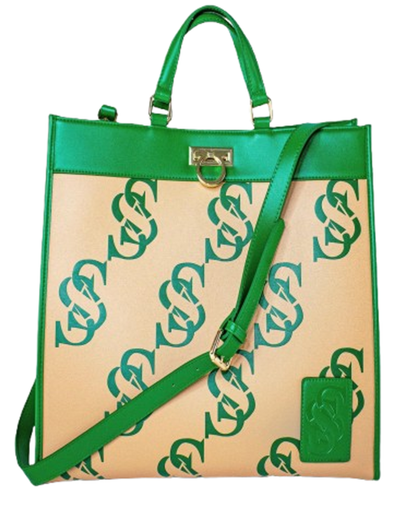 Sebastien DuPont Green Faux Leather Large Tote