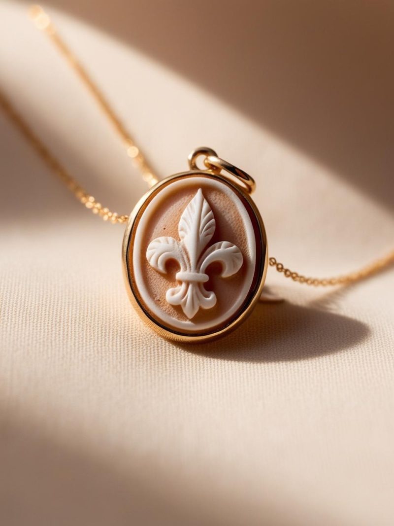 Studio Dust To Gold Fleur De Lis Cameo Necklace - Image 8