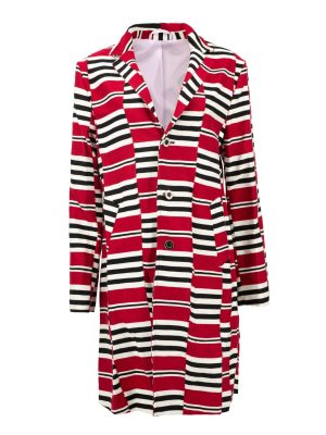 Fefeti Multi-Color Knee Length Coat/Outerwear