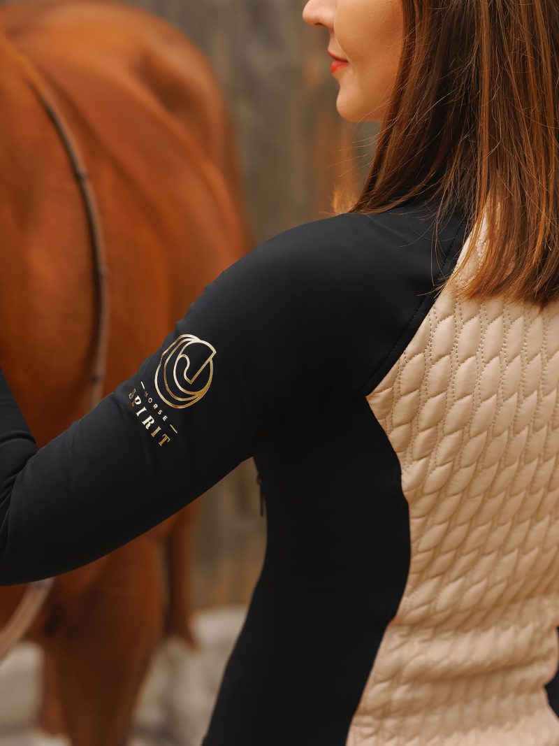 HORSE Spirit Sports Active Hybrid Jacket Beige/Black - Image 6