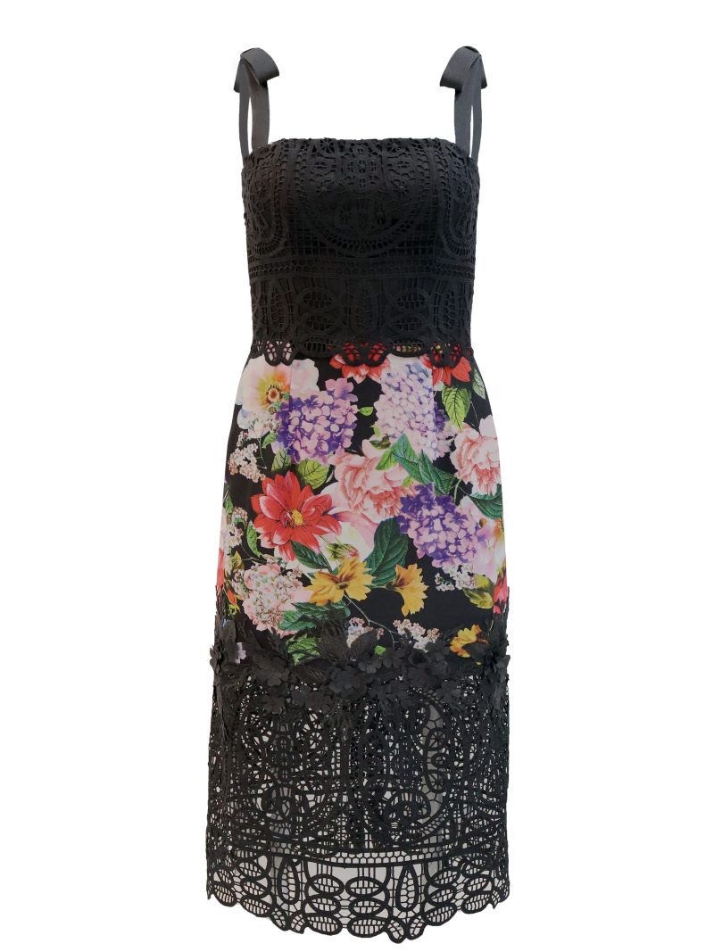 OLIVER TOLENTINO Black Cocktail Dress