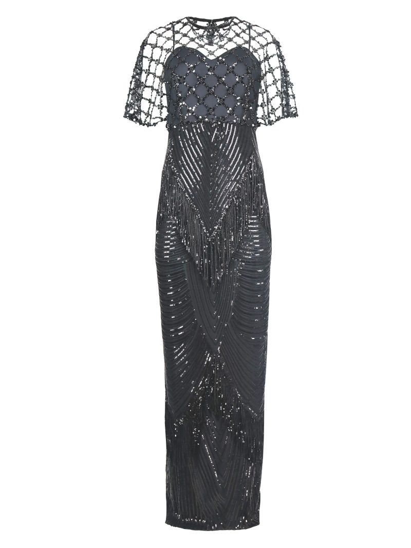 OLIVER TOLENTINO Black Evening Dress