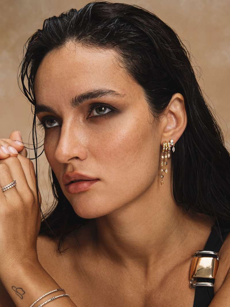 Aaria London Gold Vermeil Kalani Illusion Earrings - Image 2
