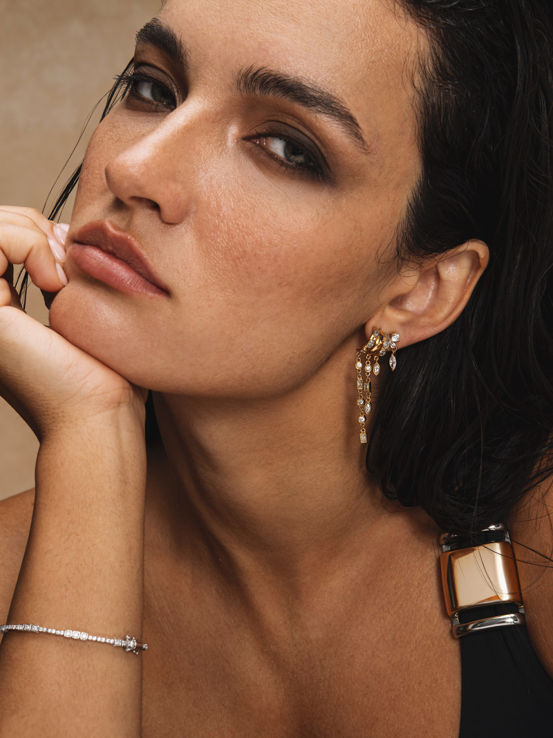Aaria London Gold Vermeil Kalani Illusion Earrings - Image 3