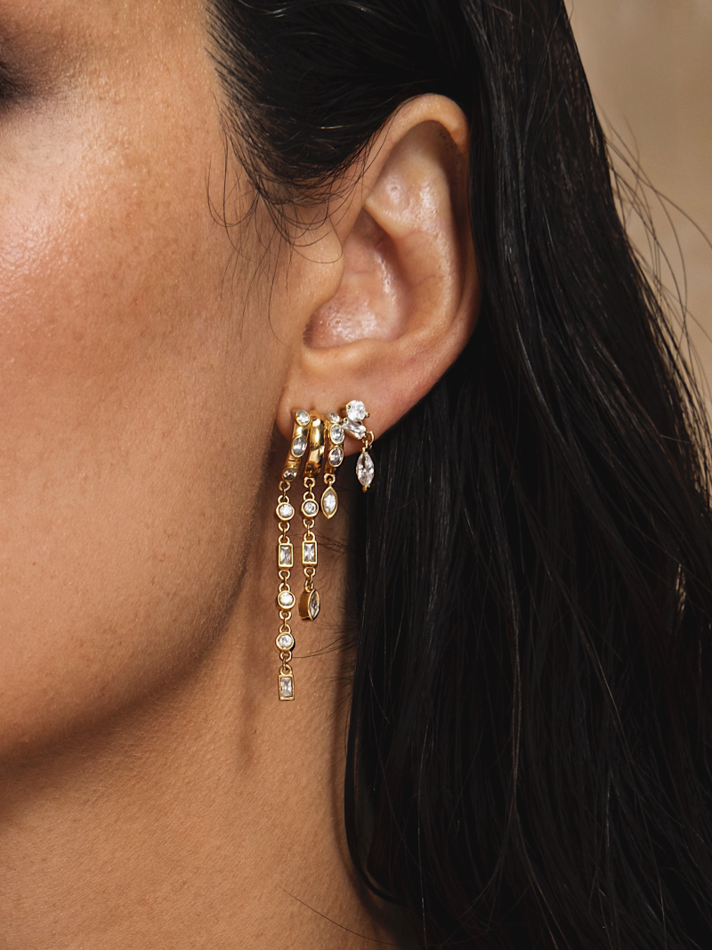 Aaria London Gold Vermeil Kalani Illusion Earrings - Image 4