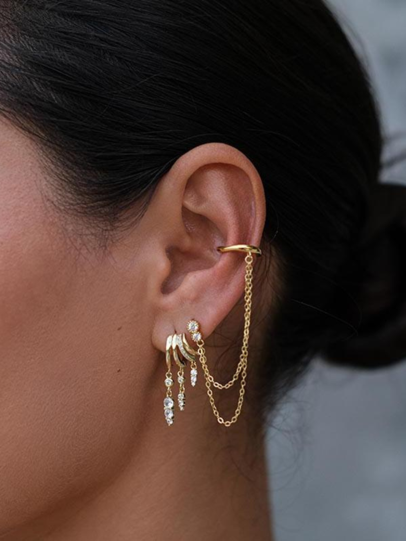 Aaria London Gold Vermeil Cleo Illusion Earrings - Image 2