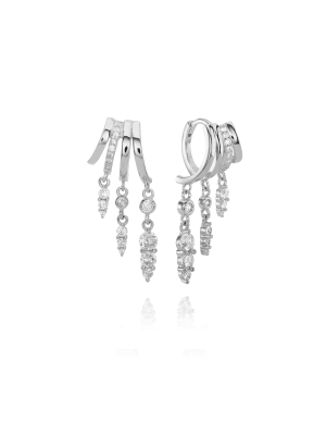Aaria London Recycled Sterling Silver Cleo Illusion Earrings