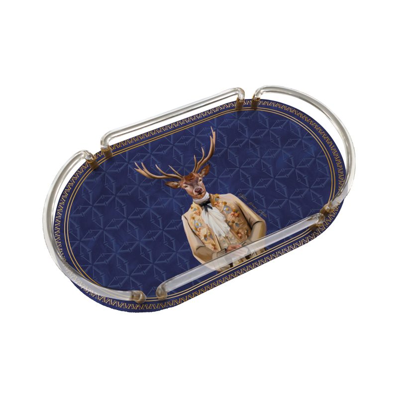 Vitelli Design Studio Deer Louise Oval Acrylic Tray - Image 2