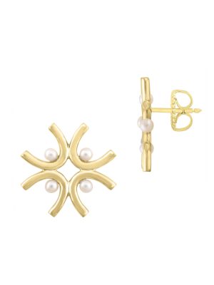 Cyntia Tomi Yellow Faux Pearl Earrings