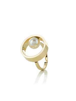 Cyntia Tomi Yellow Faux Pearl Ring