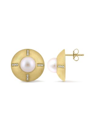 Cyntia Tomi Yellow Faux Pearl Earrings