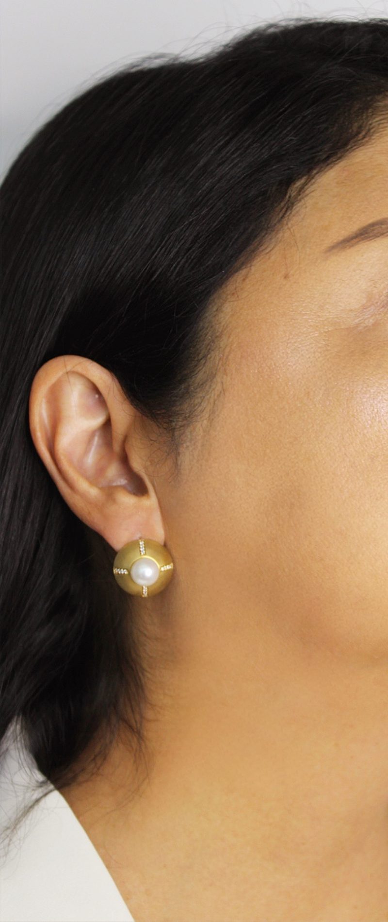 Cyntia Tomi Yellow Faux Pearl Earrings - Image 2