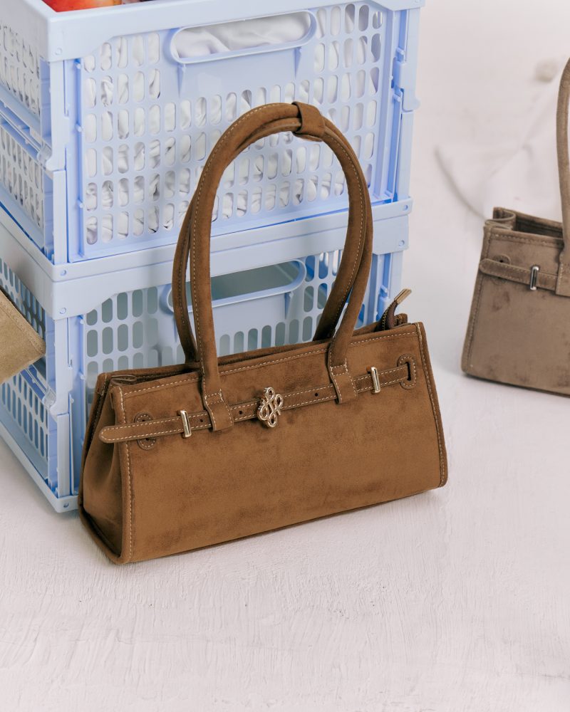 PATH T CHA Boston Belt Tote - Suede Tan - Image 5