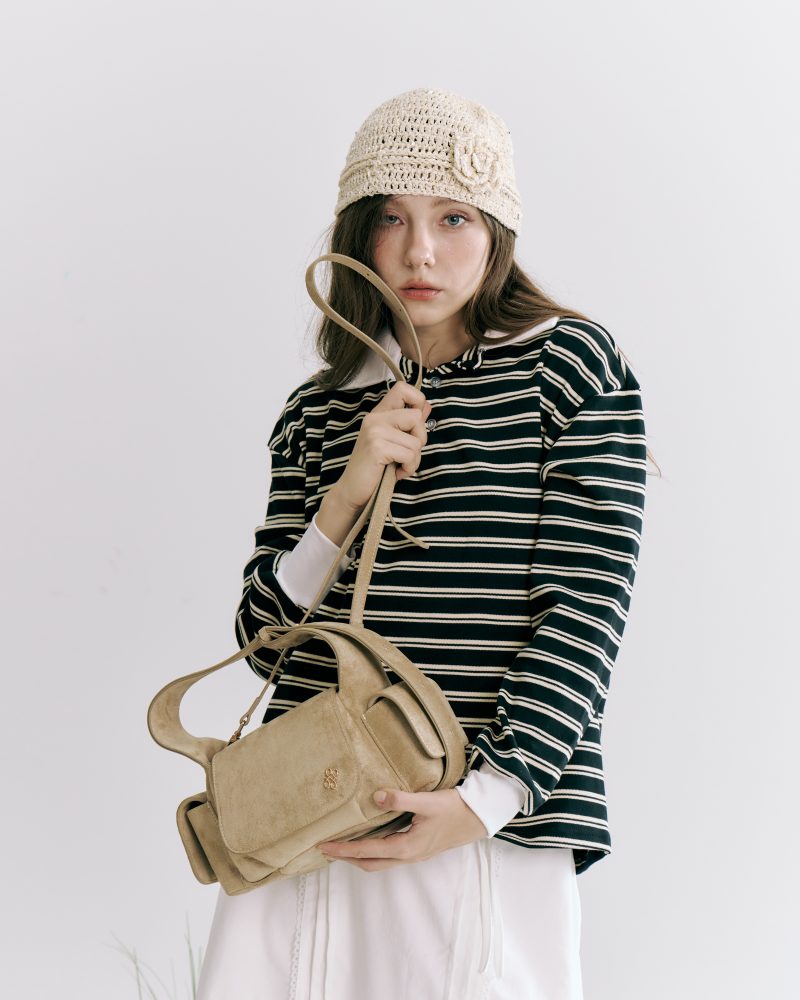 PATH T CHA Rocco Shoulder & Cross Body Bag - Suede Linen - Image 3
