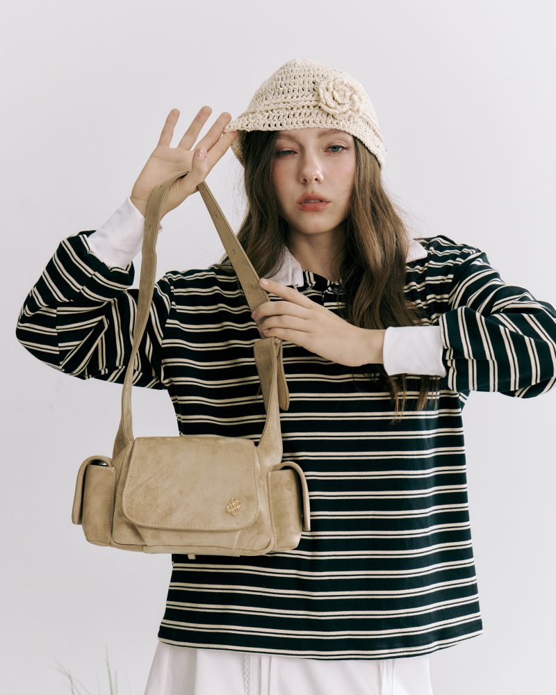 PATH T CHA Rocco Shoulder & Cross Body Bag - Suede Linen - Image 2
