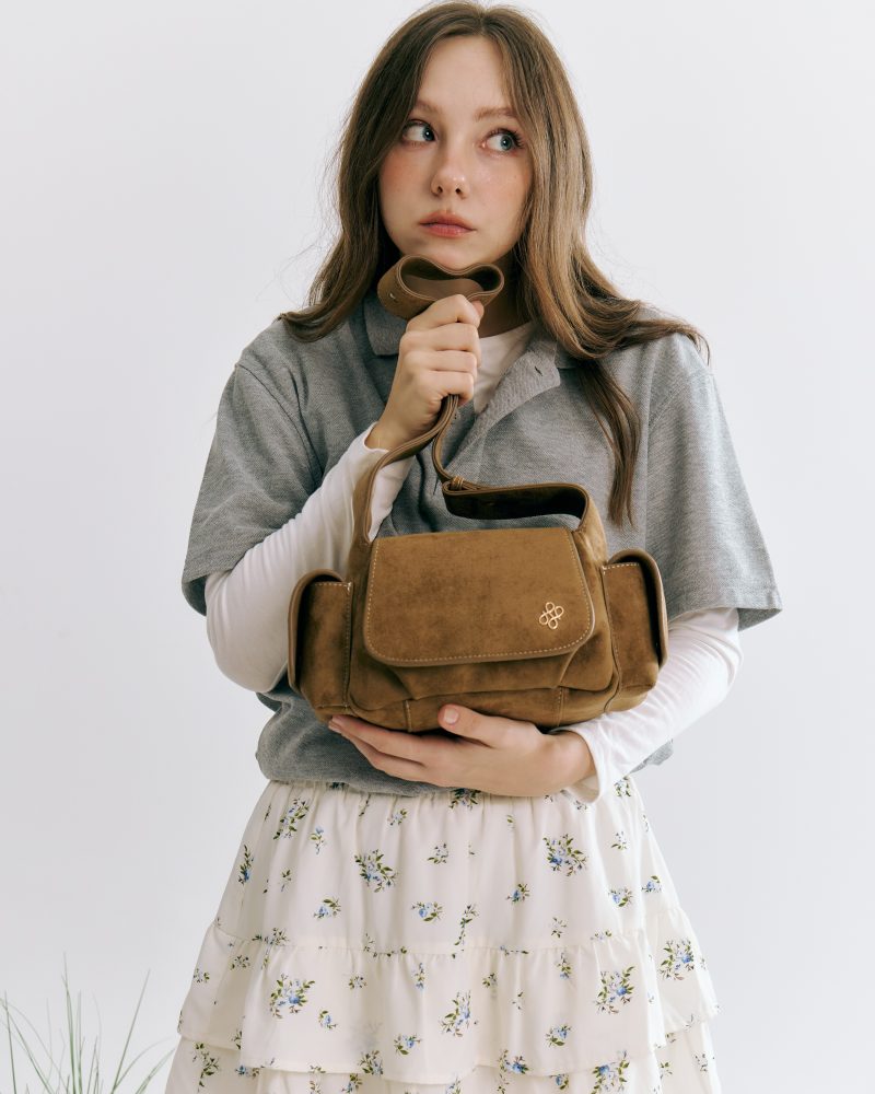 PATH T CHA Rocco Shoulder & Cross Body Bag - Suede Autumn Brown - Image 2