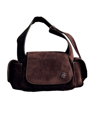 PATH T CHA Rocco Shoulder & Cross Body Bag - Suede Mocha