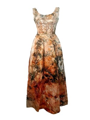 Rough And Tumble Vintage Orange Gown Dress