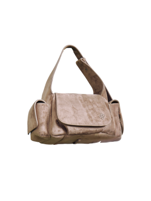 PATH T CHA Rocco Shoulder & Cross Body Bag - Suede Umber Brown